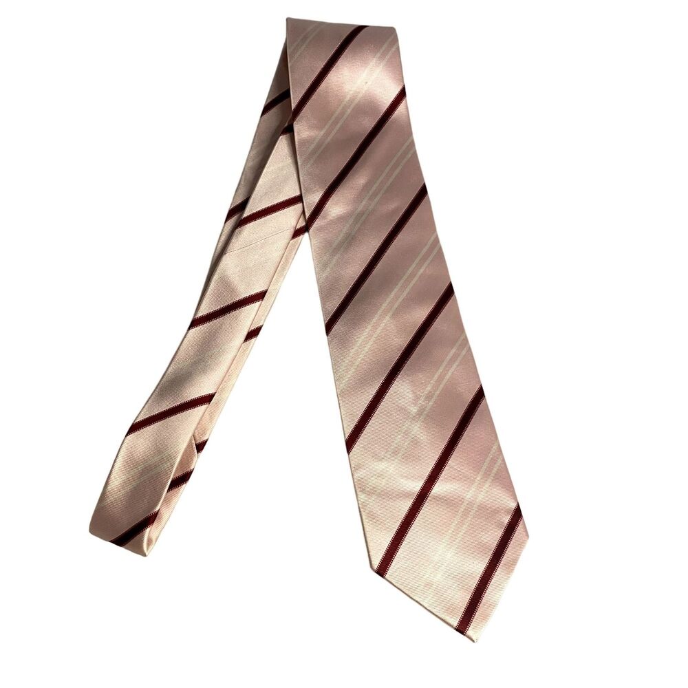 #7890 Valentines Pink and Red Striped Mens Necktie